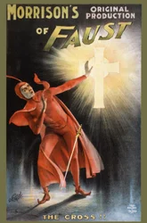 Morrison originele productie van Faust - het kruis! - poster voor een toneelstuk over Faust: 