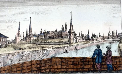 Moskou, de Moskva. Gravure