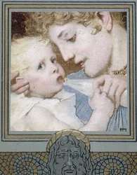 Moeder geeft de fles aan haar kind - 19e eeuw