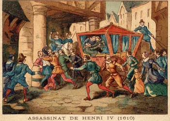 Moord op Hendrik IV en arrestatie van Ravaillac op 14 mei 1610.