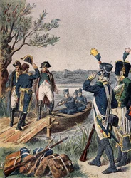 Napoleon en Massena op het eiland Lobau