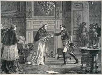 Napoleon bezoekt paus Pius VII in Fontainebleau 1804 - Bezoek van Napoleon I aan paus Pius VII in Fontainebleau 1804