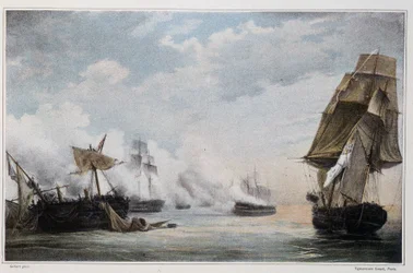 Zeeslag tussen het Franse schip 