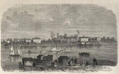 New York State - Emigratie Commissie Instelling - Ward Island - Gravure in 