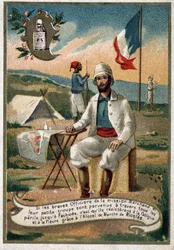 Officier van de Marchand-missie. 19e-eeuwse chromolithografie