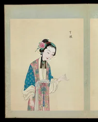 Honderd portretten van personages uit de Peking-opera, eind 19de-begin 20ste eeuw (album van vijftig bladen; inkt, kleur en goud op zijde)
