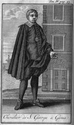 Ridderorden. Ridder van Sint Joris in Genua (Genova Italië) In History of military orders or knights, of the secure and routine militias of both sexes, which have been established so far. Editie genomen van Abbe Giustiniani, R.P.Bonani, M.