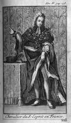 Ridderorden. Ridder van de Heilige Geest (Orde van de Heilige Geest) in Frankrijk in de 16e eeuw. In "Geschiedenis van militaire orden of ridders, van de veilige en routinematige milities van beide geslachten, die tot nu toe zijn opgericht. Editie genomen 