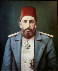Ottomaanse Rijk: Portret van sultan Abdulhamid II (olieverfschilderij)