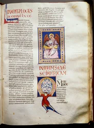 Pagina van een verluchte bijbel (Ms.723-Foglio 162r) uit het begin van de 12e eeuw
