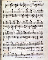 Pagina van muzikale partituur van Sinfonie musicali door Ludovico Viadana