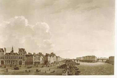 Parijs. Stadhuis en de rivier de Seine