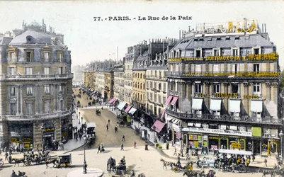 Parijs: de rue de la Paix - Ansichtkaart, eind 19e eeuw