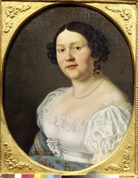 Portret van de sopraanzangeres Sophia Vasilyevna Samoylova