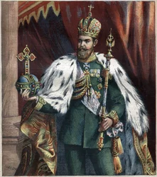 Portret van Alexander III (1845-1895), Keizer van Rusland. Gravure uit 1892.