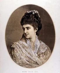 Portret van Adelina Patti, Italiaanse zangeres (1843 - 1919)