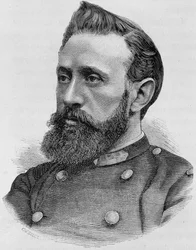 Portret van Adolphe Alphonse Assi (1840 - 1886). Gravure van het einde van de 19e eeuw in 