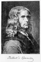 Portret van Aldebert Von Chamisso de Boncourt (1781-1838), Duitse schrijver en geleerde van Franse afkomst - gravure