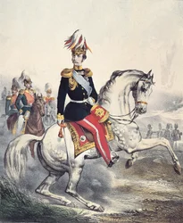 Portret van Alexander II Nikolayevich (gekleurde gravure)