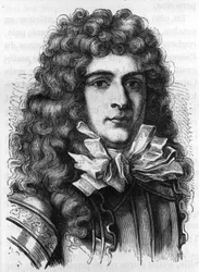 Portret van Anne Hilarion de Costentin, Graaf van Tourville (1642-1701) Franse admiraal - gravure