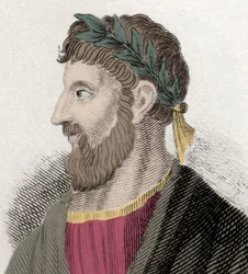 Portret van Apollonios van Tyana (Apollonius) (16 n.Chr.-98/98 n.Chr.), Griekse filosoof. Gravure uit de 19e eeuw