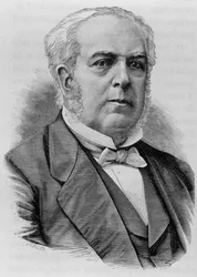 Portret van Auguste Casimir-Périer (1811 - 1876). Gravure van het einde van de 19e eeuw in 