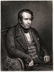 Portret van Augustin Thierry, Franse historicus (gravure)