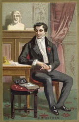Portret van Baron Guillaume Dupuytren (1777-1835), Franse chirurg. Chromolithografie 19e eeuw