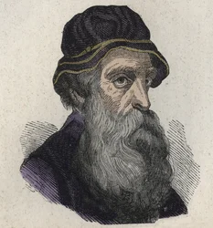 Portret van Benvenuto Cellini, de Italiaanse Renaissance beeldhouwer, goudsmid en auteur 1500-1571