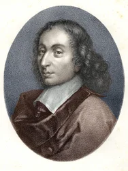 Portret van Blaise Pascal - gravure uit de 19e eeuw