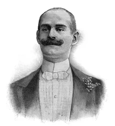 Portret van Camille Perier, Engelse cabaretartiest en zanger - Gravure 1882