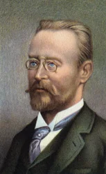 Portret van Carl Auer, baron von Welsbach Oostenrijks chemicus en industrieel,