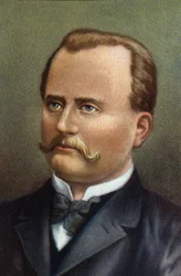 Portret van Carl Gustaf Patrik de Laval, Zweeds ingenieur en uitvinder (chromo)