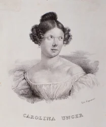 Portret van Caroline Ungher (Unger) (gravure)