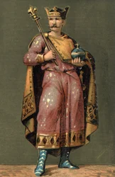 Portret van Karel II de Kale (823 - 877), koning van Frankrijk