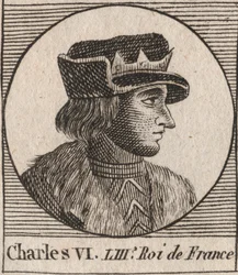 Portret van Karel VI (1368-1422), koning van Frankrijk - Karel VI (1368-1422) koning van Frankrijk