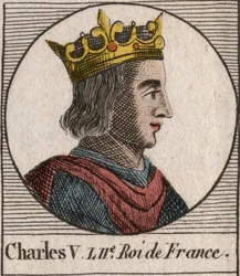 Portret van Karel V de Wijze (1338-1380) (gravure uit 