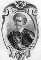 Portret van Charles de Gontaut, Baron, later Hertog van Biron (1562-1602). Maarschalk van Frankrijk. Gravure uit 1866.