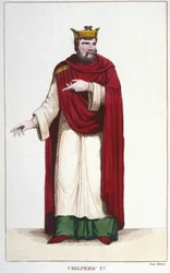 Portret van Chilperic I (539 - 584), koning van Neustrië
