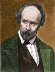 Portret van Christian Friedrich Hebbel (1813-1863), Duitse dichter en toneelschrijver.