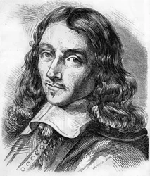 Portret van Claude Perrault (1613 - 1688) Franse architect, arts en natuurkundige. Gravure uit 1866