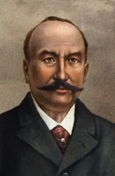 Portret van Clement Ader, Frans ingenieur, pionier van de luchtvaart.