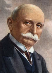 Portret van graaf Von Zeppelin (1838-1917), een Duitse industrieel die zich toelegde op de bouw van stijve luchtschepen.