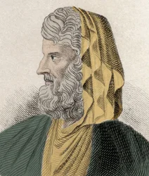 Portret van Denys de Transfuge (Dionysios of Dionysius van Heraclee) (ca. 330 v.Chr - ca. 250 v.Chr), een Griekse stoïcijnse filosoof. Gravure uit de 19e eeuw.