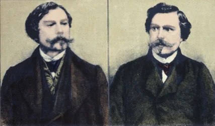 Portret van Edmond Goncourt (1822-1896) en Jules Goncourt (1830-1870) broers schrijvers