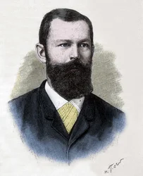 Portret van Emil Hermann Fischer (1852-1919). Duitse chemicus.