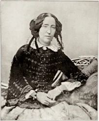 Portret van Emma Roberts, enkele maanden verloofd met de Italiaanse patriot Giuseppe Garibaldi (1807-1882). Naar een foto. Privécollectie