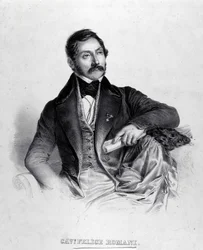 Portret van Felice Romani, librettist, dichter en Italiaanse criticus (1788-1865).