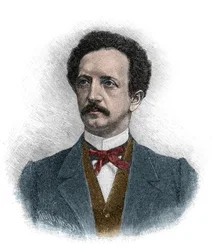 Portret van Ferdinand Johann Gottlieb Lassalle (1825-1864) een Duitse jurist, filosoof en socialistisch politiek activist - gravure