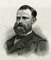 Portret van Eerste Luitenant Chipp, van de bemanning van La Jeannette, voor de missie naar de noordpool. Gravure ter illustratie van 